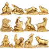 12 Ornamentos do Zodíaco Imitação de Madeira de Redwood Rato Boi Tigre Coelho Dragão Serpente Cavalo Ovelha Macaco Galo Cão Porco Presente