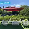 Procesamiento de Sofá de Ratán para Exteriores Combinación de Mesa y Sillas de Ratán para Jardín, Villa, Hotel, Lugar Turístico, Terraza Exterior