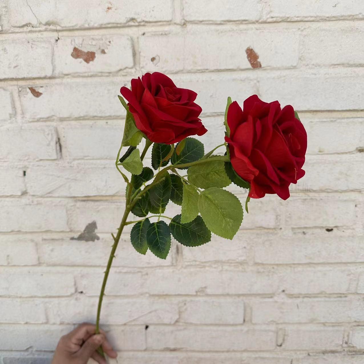 绒玫瑰红色2头大