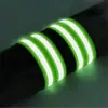 Correas reflectantes para caminar, andar en bicicleta y correr de noche. Cinta reflectante de seguridad para muñeca, brazo, tobillo y pierna. Alta visibilidad.