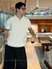 Camisa polo, camisa de punto, camiseta de manga corta para hombre, con cuello camisero, rayas caladas, estilo old money, seda helada, verano, venta al por mayor de fábrica transfronteriza