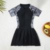 Maiô Feminino de Peça Única Transfronteiriço Conservador Coberto com Tecido Emagrecedor Vestido Praia Surfer Feminino