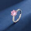 Transmisión en vivo drenaje productos de bienestar al por mayor Tongling cristal rosa diamante rosa circonita rosa simulación diamante anillo abierto