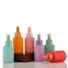 Frascos Coloridos Personalizados de Ombro Reto para Óleos Essenciais, Frascos de Vidro Portáteis Espessados para Perfume e Óleos Essenciais, Embalagem para Cosméticos com Loção Essencial
