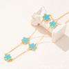 Collar de Trébol de Cinco Pétalos de Flor de la Suerte Superventas Transfronterizo Aretes de Perlas Moda Europea y Americana Fábrica de Origen de Flores