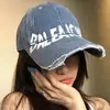 Gorra de Béisbol Retro Americana Desgastada para Mujer, Sombrilla de Verano con Visera Curva, Gorra de Pico con Letras, Estilo Diario de Alta Gama