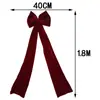 Laço de Natal vermelho de veludo, feito sob medida e grande, para vendas transfronteiriças, usado para decorações de casamento, vitrines, festas e adereços de fotos
