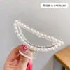 Pasador de Perlas para Mujer Clip de Lazo Estilo Coreano Pinza de Tiburón para la Parte Trasera de la Cabeza Accesorios Metálicos Grandes y Simples para el Cabello