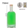 Botella de Vidrio Escarchado para Vodka y Vino de Frutas, Botella de Vidrio Sellada de Alta Gama para Licores Domésticos, Botella para Licores Caseros, Botella de Vino Vacía
