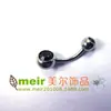 Anillo Umbilical Doble Diamante de Acero Inoxidable Meier con Hebilla de Ombligo de Diamante Joyería de Perforación Corporal Transfronteriza con Clavo de Ombligo de Diamante