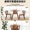 Juego de Mesa Pequeña y Sillas para Balcón, Nuevo Estilo Casual Mesa Pequeña para Tomar Té y Sillas de Madera Maciza Famosas en Internet para Uso en Casa