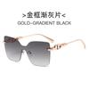 Nuevas gafas de sol sin montura de una pieza D home Tendencia europea y americana gafas de sol personalizadas para mujer en línea rojas moda gafas de calle al por mayor