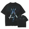 Camiseta Sung Jin Woo Transfronteriza Aliexpress Anime Talla S - Solo - Camiseta de Algodón Lavada Retro Plana