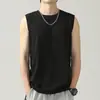 Chaleco deportivo para hombre holgado verano moda marca baloncesto algodón puro fitness sin mangas chaleco Camisa básica sin mangas blanca