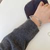 Pulsera de Corazón Estilo Nuevo Coreana y Japonesa para Mujer, Pulsera Trenzada de Anillo Redondo Simple de Moda Retro, Joyería Estilo Hip-Hop