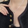 Collar Brillante de Diamante Verde Plata Elegante Versátil Diamante Blanco Verde Oliva Collar de Plata Rota Pequeño Fresco y Sencillo
