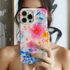 Funda para Teléfono Ins Flor Acuarela Rosa Suave Iphone18Pro Funda para Teléfono de Mujer 17 Cobertura Total Agujero Grande Estuche Duro