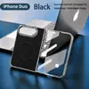 Adequado para iPhone Duo, capa de telefone magnética com padrão de montanha nevada galvanizada, combo de capa Magsafe e protetor de tela, capa de telefone à prova de queda