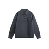 Suéter de punto retro trendy simple estilo old money estilo japonés Rumeng para hombre, top casual versátil de otoño holgado con cuello POIO