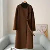 Ropa Limitada Primavera 2026 Casual Cuello Redondo Abrigo de Lana Doble Faz Nuevo Producto Haining Abrigo de Lana de Camello al 10%