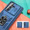 Funda para Teléfono Samsung Z Fold 7 Aplicable en Amazon Transfronterizo con Anillo Central para Bisagra, Soporte para Coche, Funda Protectora Plegable Anti-Caídas