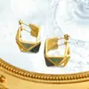 Moda griega retro todo-partido temperamento esmalte gota de aceite femenino nicho diseño original pendientes de botón pendientes de acero de titanio