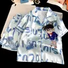 Pijamas de Seda de Hielo para Niños, Estilo Delgado de Verano, Lindo Conjunto de Manga Corta con Dibujos Animados para Niñas, Adecuado para Niñas Mayores, Ropa para el Hogar con Aire Acondicionado