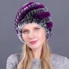 Suministro Sombrero de Invierno para Mujer de Piel de Conejo Rex Sombrero Trenzado de Piel de Conejo Sombrero Piña Espiral de Piel de Conejo Sombrero Cálido Engrosado