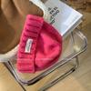 Sombrero con etiqueta de diseñador Sombrero de lana para niños Otoño e invierno Combinación con todo Circunferencia de cabeza grande Holgado Cálido Sombrero para el frío Cara pequeña Sombrero tejido