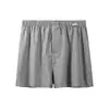 Cueca Boxer Masculina Listrada da Moda Algodão Puro Roupa Íntima Masculina Boxer Masculino de Corte Amplo Calça de Casa