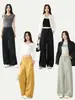 Pantalones de Traje Azules Marinos para Mujer, Nuevo Estilo Otoño 2026, Caídos de Cintura Alta Rectos Sueltos Casuales de Pierna Ancha