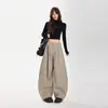 Pantalones Anchos de Pierna Recta, Estilo Americano, Sencillos, con Doble Pliegue, Caída Suelta, Forma de Cimitarra (Excluyendo accesorios) Lana Gris Caqui Negra