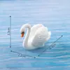 Adornos para Micro Paisajes Decoración DIY de Suculentas 2 Pares Adornos de Animales Cisne Blanco y Negro Bonsái Creativo Plástico Adornos Pequeños