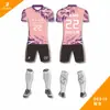 Impresión Digital de Cuerpo Completo Uniformes de Fútbol Personalizados Tejido Transpirable de Alta Elasticidad Uniformes de Partido para Equipo Uniformes de Entrenamiento para Estudiantes Personalizados