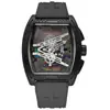 Barril de Vino Richard Hollow Moda Reloj para Hombre Reloj para Hombre Correa de Silicona Reloj de Pulsera Reloj de Cuarzo Al por Mayor