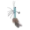 Palo extensible con pluma para gatos, juguete interactivo para mascotas para gatos, accesorios para gatos con cabeza reemplazable, nuevo favorito para gatos