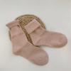 Calcetines de Invierno Transfronterizos Estilo Japonés Engrosados Cálidos Color Sólido Pelo de Conejo para Mujer Ins Delgados Rayados Volteables de Caña Media Lana Apilados