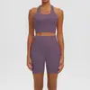 Deportes Transfronterizos Running Fitness Espalda Bonita Sujetador Alta Elasticidad Transpirable Amigable con la Piel Levantamiento de Glúteos Shorts de Yoga Conjunto de Yoga para Mujeres