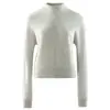 Suéter casual para mujer de nuevo estilo, color liso otoño/invierno europeo y americano, cuello semialto, cremallera invisible, suéter de capa base tipo pullover