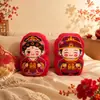 Muñecos para Presionar la Cama de Boda Cojines Decorativos Rojo Año Nuevo Cojines para la Espalda Festival de Primavera Carácter de Fortuna Festivo Sofá Asiento de Sala de Estar Decoración para el Año Nuevo Chino