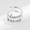 Amazon AliExpress Venda quente Anel rotativo aberto de camada dupla Round Bead descompressão ajustável Anti Stress Anxiety Ring