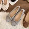 Sapatilhas Redondas Elegantes com Bolinhas para Mulheres, Outono 2026 Novo Slip-On com Solado Macio e Laço Raso