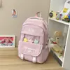 Mochila Escolar de Nuevo Estilo para Niñas, Diseño Moderno y Único de Bloques de Color, Alto Valor Estético, Adecuada para Grados 4-6 de Primaria y Secundaria, Estilo Academia, Mochila con Múltiples Compartimentos