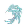 Broche Estilo Chino Pluma de Fénix Turquesa con Circonitas Completas Ambiente Elegante y Vibrante Broche de Fénix Accesorios para Traje Suéter