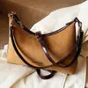 Bolso de axila, Bolso retro francés de alta gama esmerilado para mujer, Bolso color marrón Maillard, Bolso cruzado, Nuevo estilo de otoño e invierno para mujer