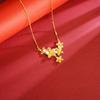 Novo colar de flores de felicidade oca de ouro de areia feminino elegante todos os acessórios faça você mesmo de longo prazo sem cor primeira joia