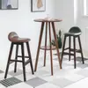 Mesa de Bar Doméstica Mesa Redonda Pequena Cadeira Simples para Varanda Café Banqueta Alta Combinação Pernas de Madeira Maciça Nórdico Loja de Chá com Leite