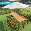 Muebles de Exterior, Bar de Comida y Música al Aire Libre, Cafetería y Tienda de Té con Leche, Sillas de Barra de Madera Maciza, Mesa Alta y Sillas para Patio de Villa B&B