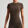 Top de yoga ajustado de manga corta para mujer transfronterizo, camiseta deportiva casual de secado rápido para correr y fitness 2009