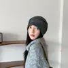 Gorro Holgado Estilo Desolación Vintage para Mujer, Gorro Frío de Diseño Nicho Americano para Primavera y Otoño, Turbante Holgado para Adelgazar el Rostro